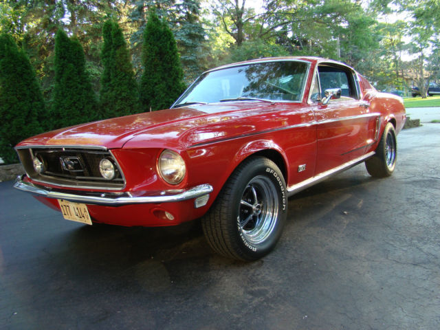 1968 Red Ford Mustang Fastback