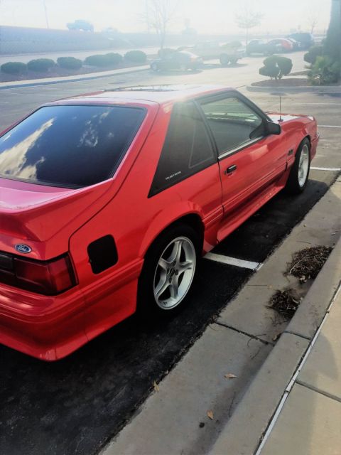1991 Red Ford Mustang Hatchback