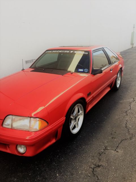 1991 Red Ford Mustang Hatchback