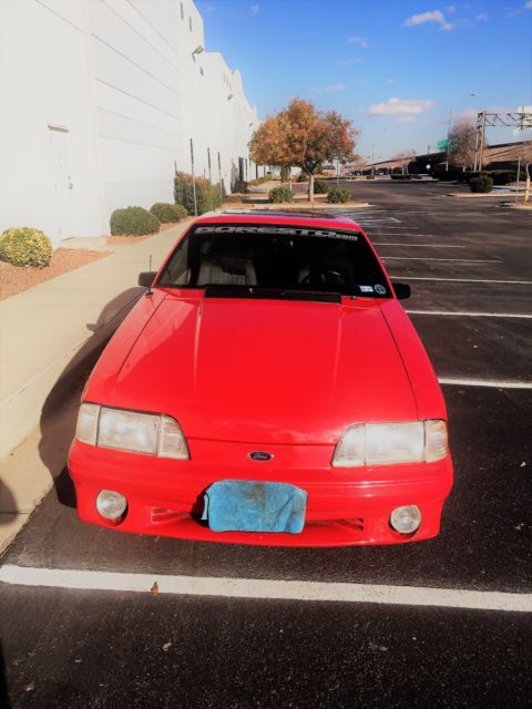 1991 Red Ford Mustang Hatchback