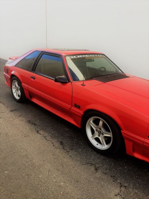 1991 Red Ford Mustang Hatchback