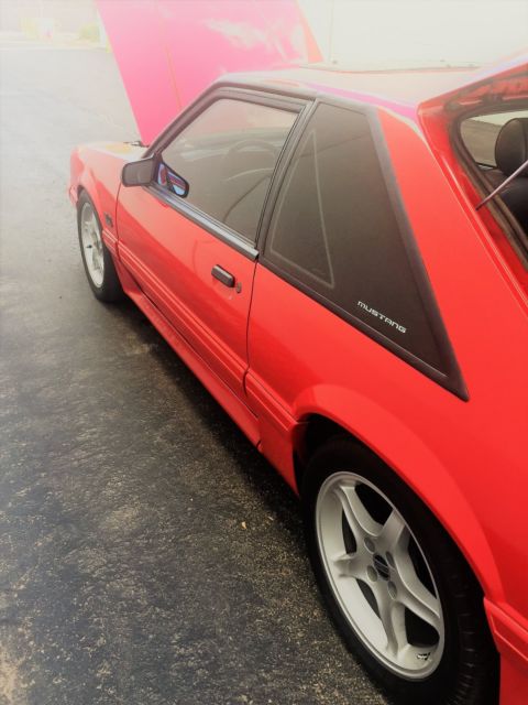 1991 Red Ford Mustang Hatchback