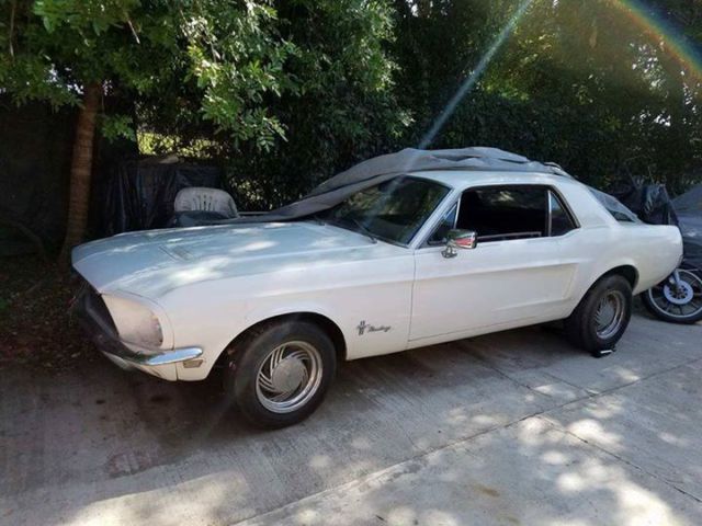 1968 White Ford Mustang Hard Top
