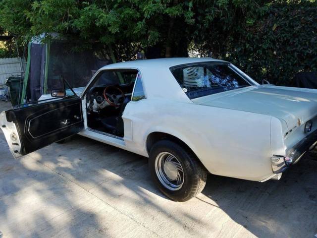 1968 White Ford Mustang Hard Top