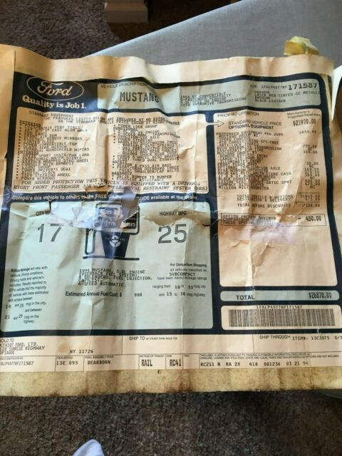 1994 Red Ford Mustang Convertible