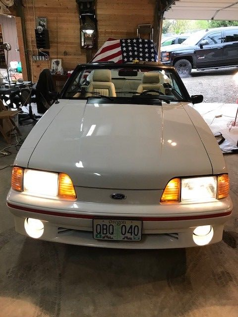 1989 White Ford Mustang Convertible