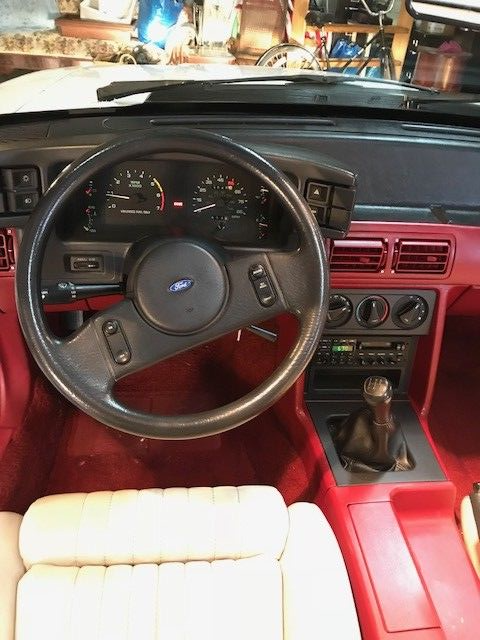 1989 White Ford Mustang Convertible