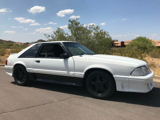 1988 White Ford Mustang Hatchback