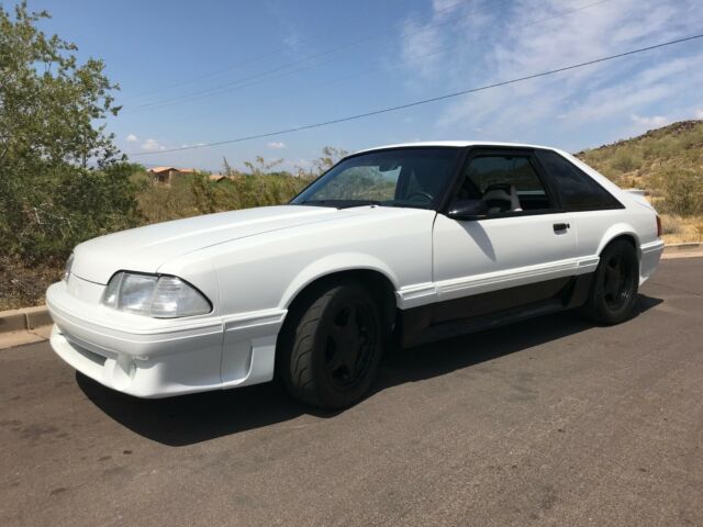 1988 White Ford Mustang Hatchback
