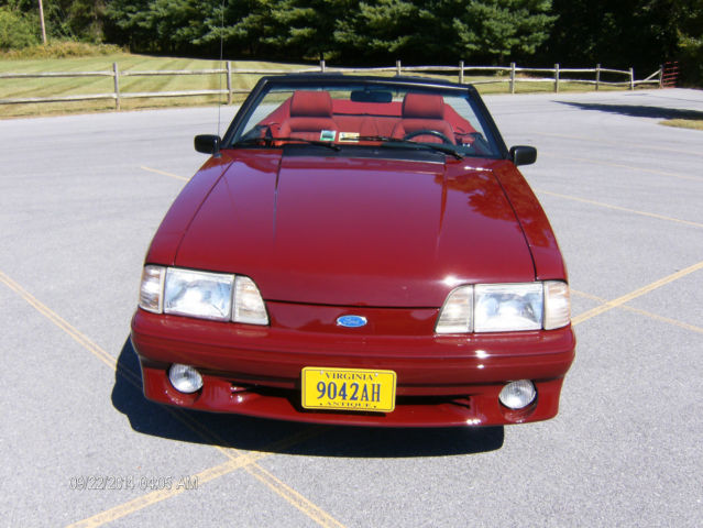1989 Red Ford Mustang Convertible