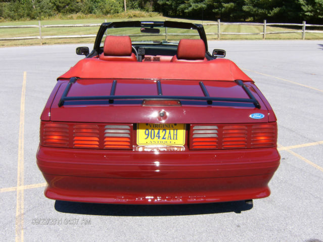 1989 Red Ford Mustang Convertible