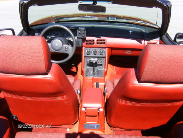 1989 Red Ford Mustang Convertible