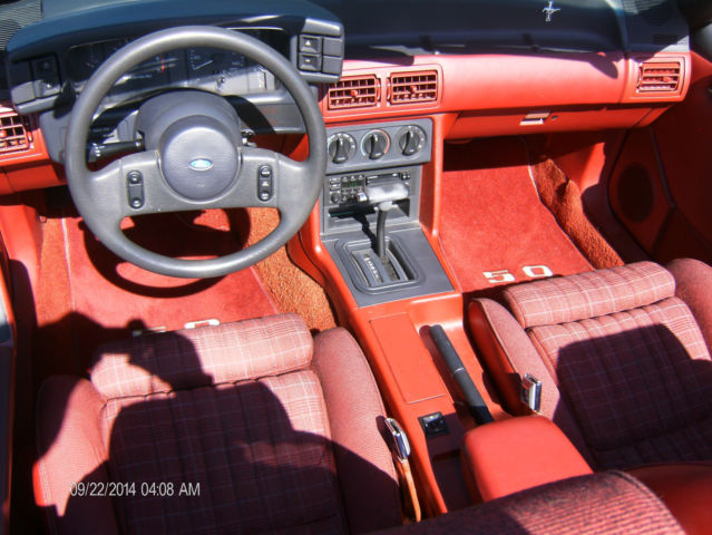 1989 Red Ford Mustang Convertible