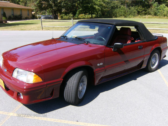 1989 Red Ford Mustang Convertible