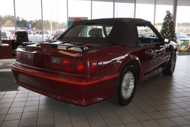 1989 Burgundy Ford Mustang Convertible