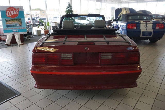 1989 Burgundy Ford Mustang Convertible