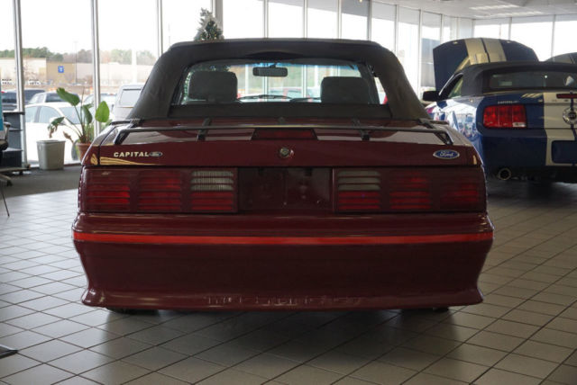 1989 Burgundy Ford Mustang Convertible