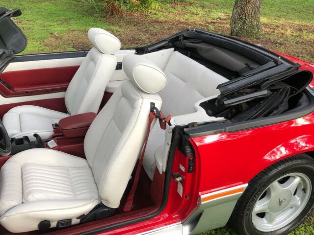 1989 Red Ford Mustang Convertible