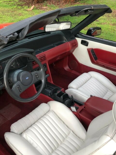 1989 Red Ford Mustang Convertible
