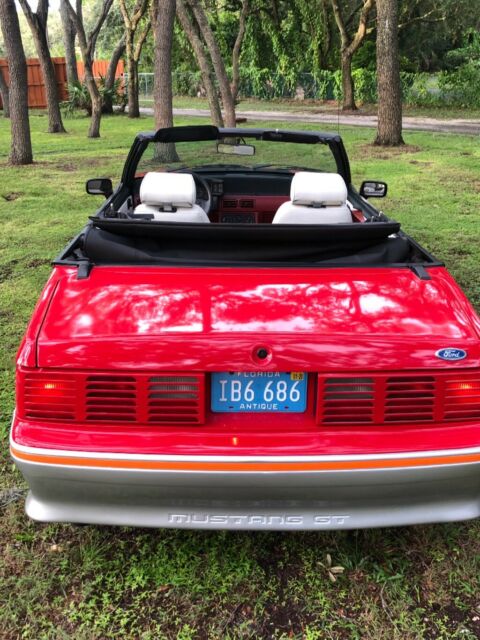 1989 Red Ford Mustang Convertible