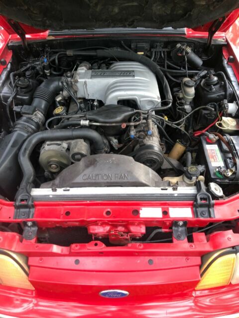 1989 Red Ford Mustang Convertible