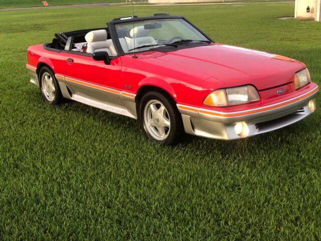 1989 Red Ford Mustang Convertible