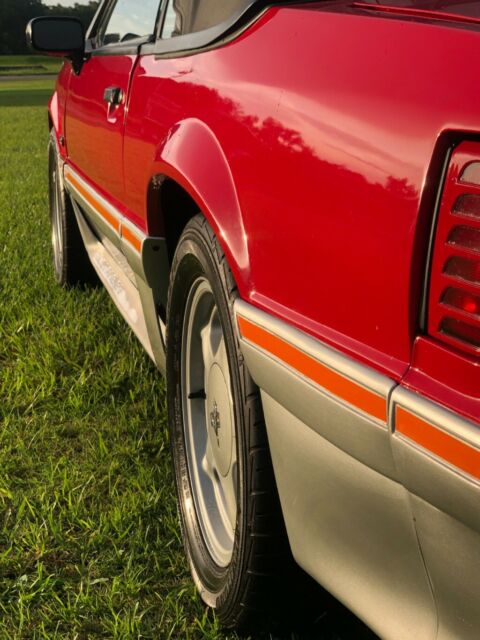 1989 Red Ford Mustang Convertible