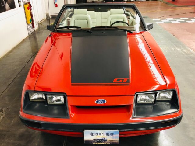 1986 Red Ford Mustang Convertible