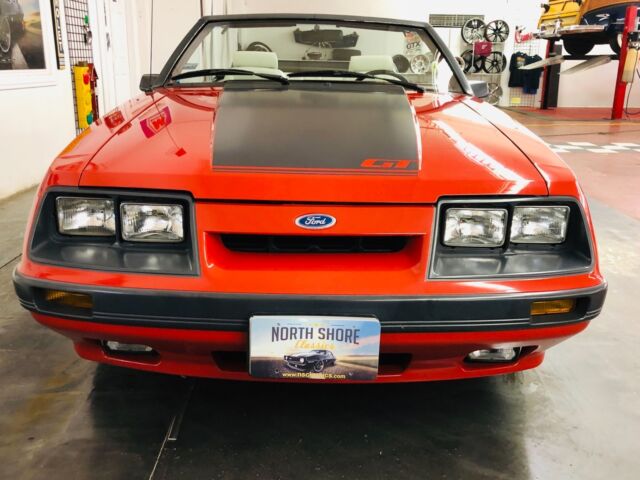 1986 Red Ford Mustang Convertible