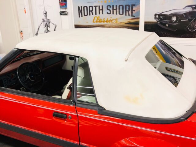 1986 Red Ford Mustang Convertible