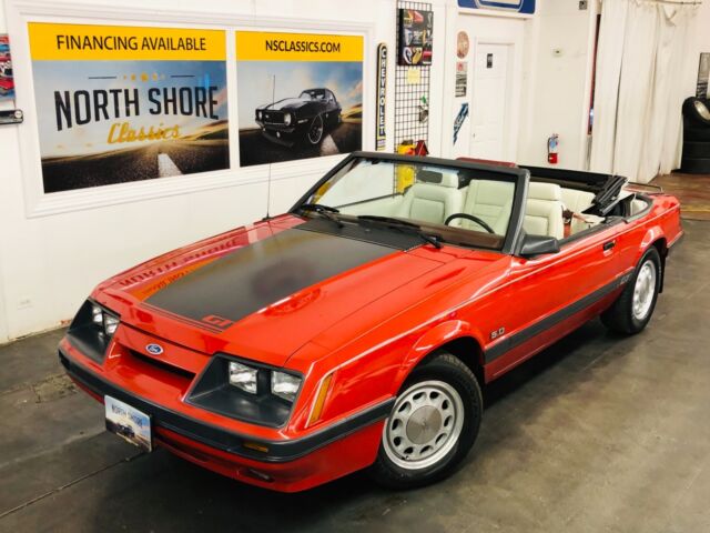 1986 Red Ford Mustang Convertible
