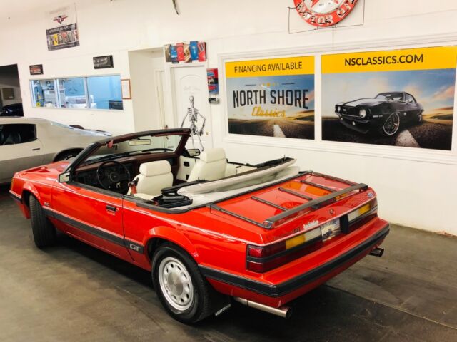 1986 Red Ford Mustang Convertible