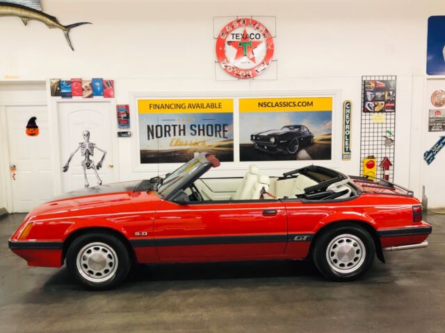 1986 Red Ford Mustang Convertible