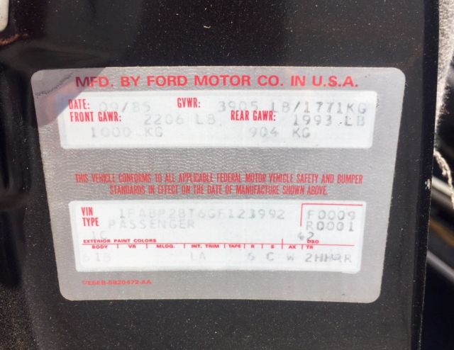 1986 Blue Ford Mustang Hatchback