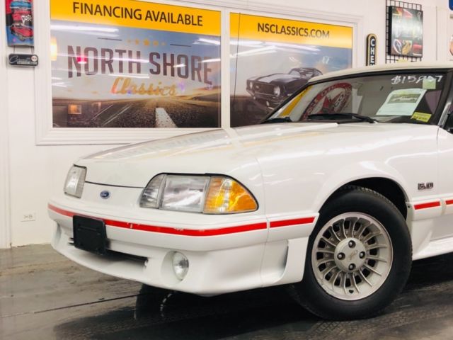 1987 White Ford Mustang Convertible