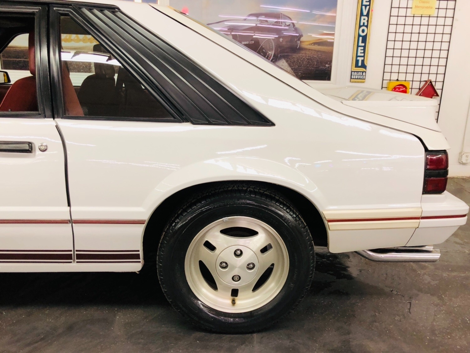 1984 White Ford Mustang Hatchback