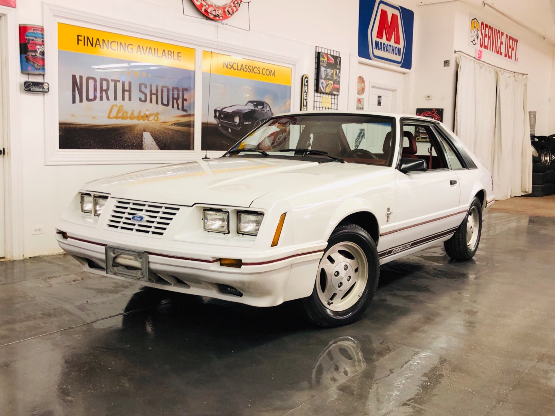 1984 White Ford Mustang Hatchback