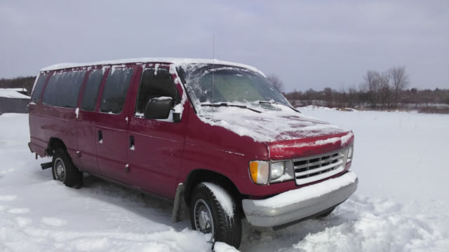 1993 Red Ford Club Wagon Van