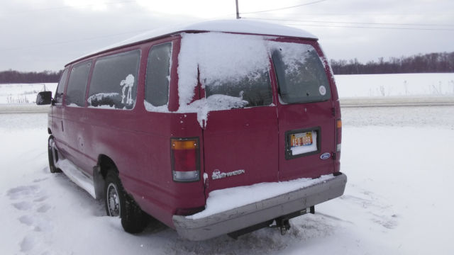 1993 Red Ford Club Wagon Van