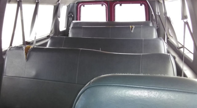 1993 Red Ford Club Wagon Van