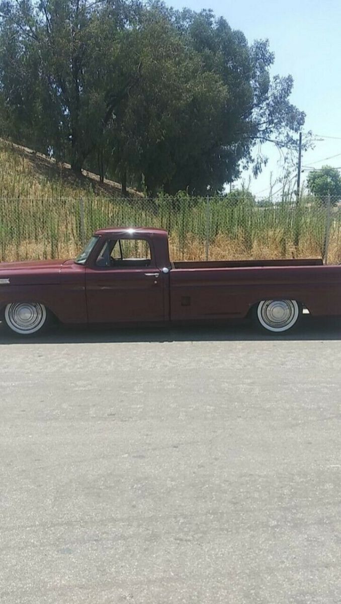 1969 Burgundy Ford F-100 Standard Cab Pickup