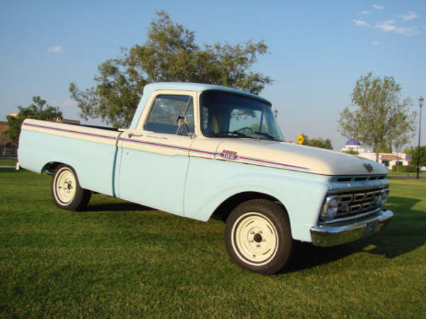 1964 WHITE AND BLUE Ford F-100 Pickup Truck