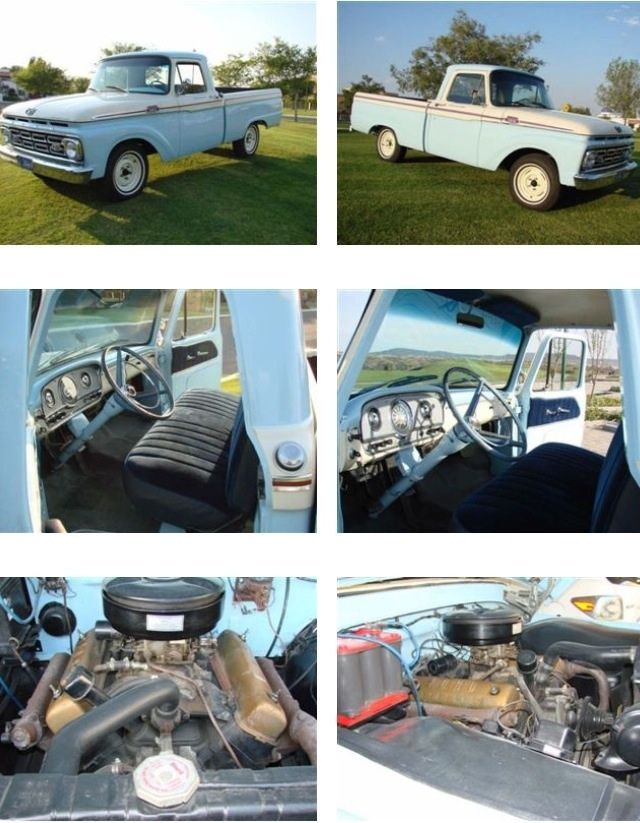 1964 WHITE AND BLUE Ford F-100 Pickup Truck