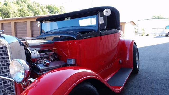 1930 Red Ford Model A Convertible