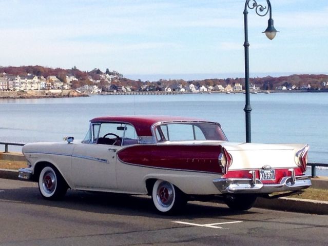1957 White and Red Two-Tone Ford Fairlane Convertible