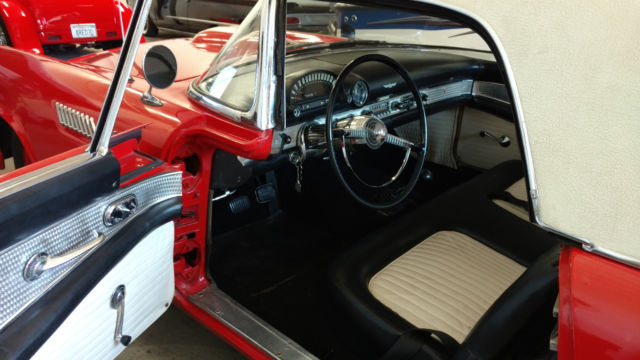 1955 Red Ford Thunderbird Convertible