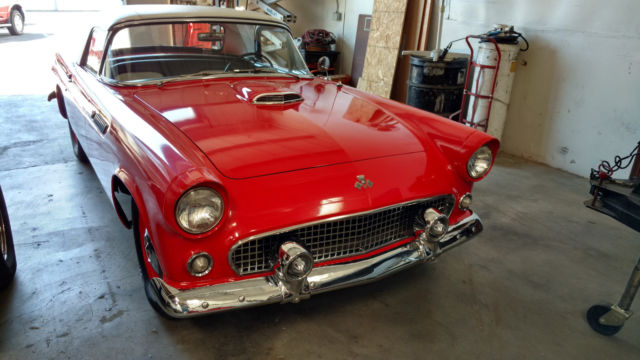 1955 Red Ford Thunderbird Convertible
