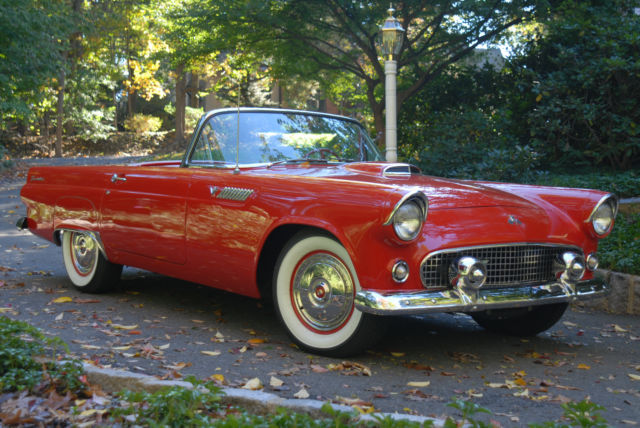 1955 red Ford Thunderbird Convertible