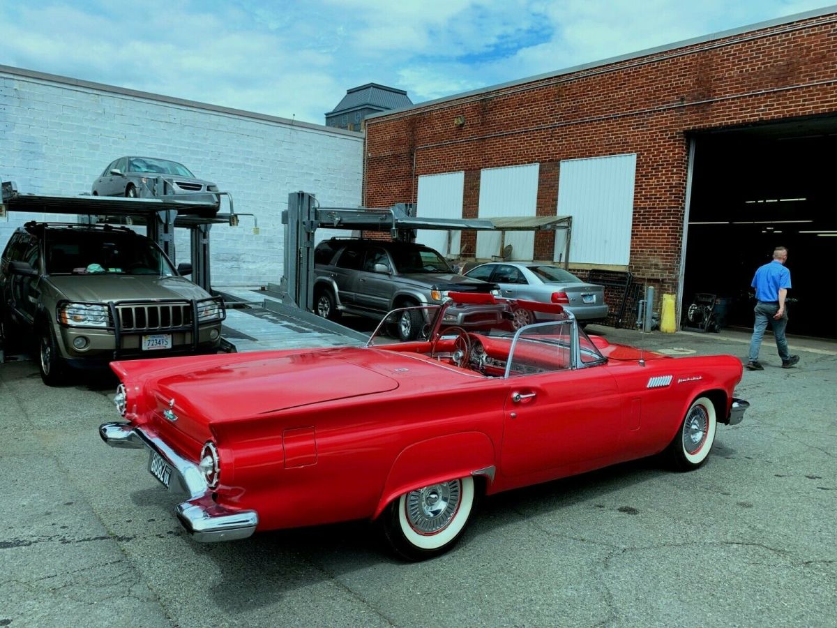 1957 Red Ford Thunderbird Convertible