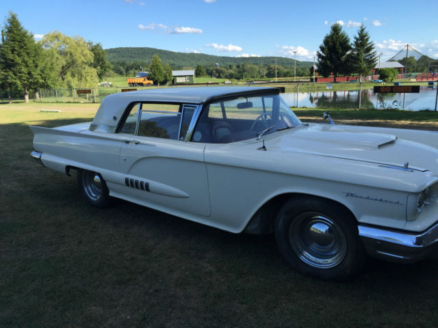 1958 White Ford Thunderbird 2 door